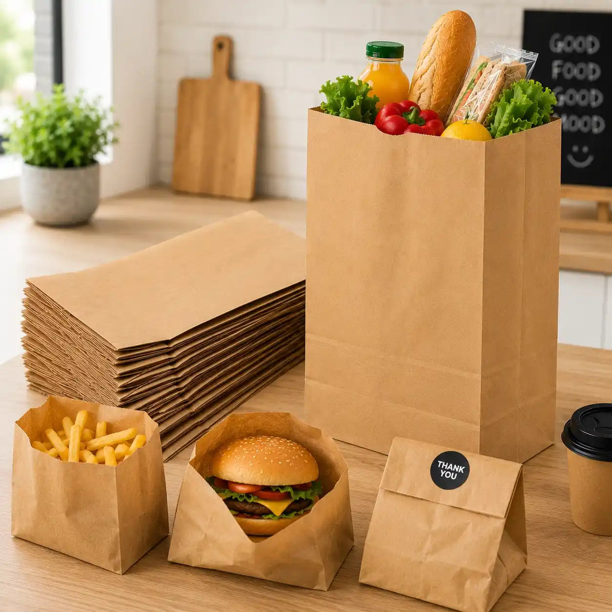 Kraft Paper Grocery Bag
