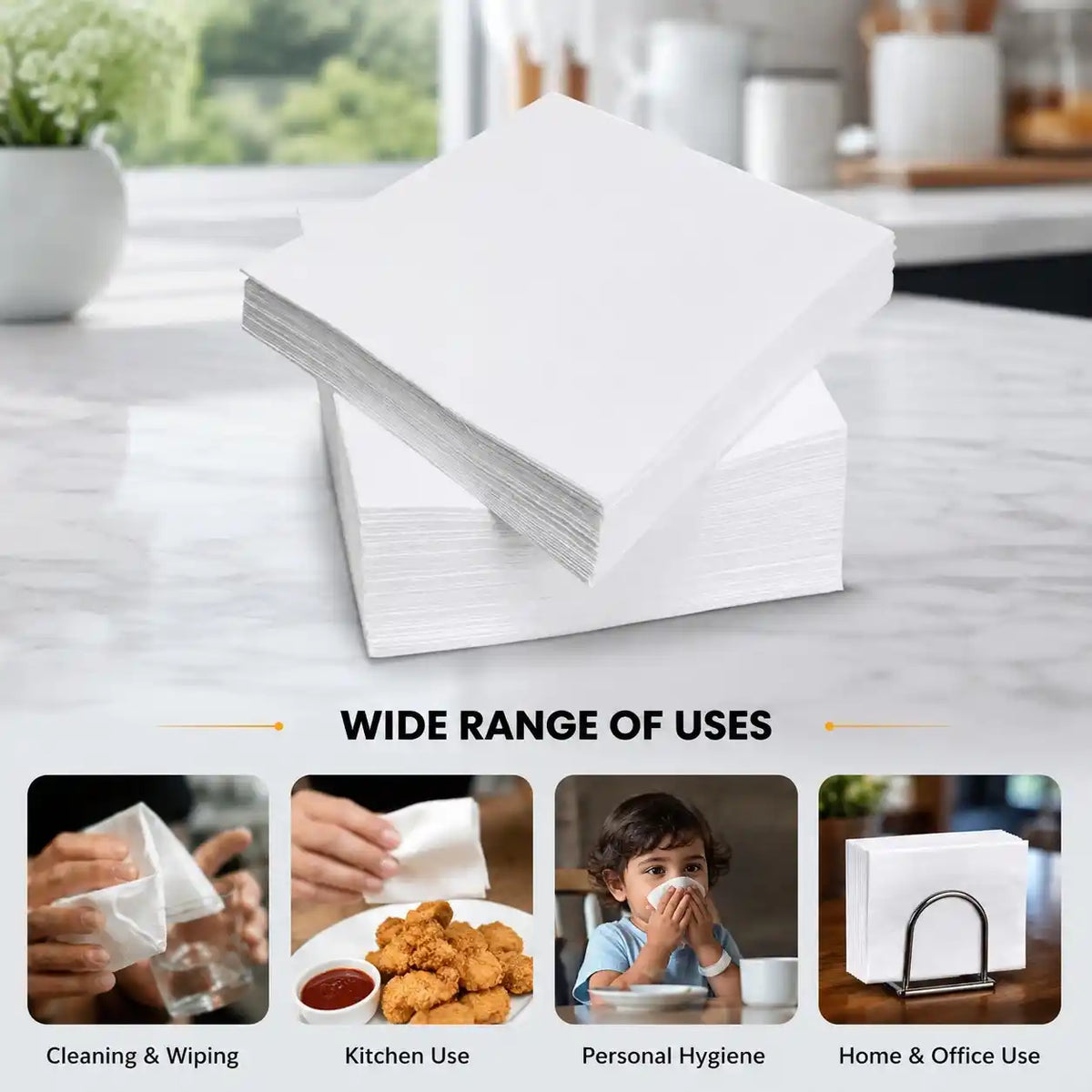 14 x 14 Airlaid Napkin Flat Pack