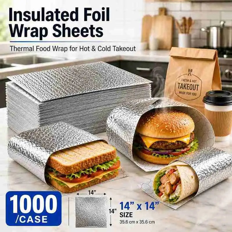 14x14 insulated foil wrap sheets