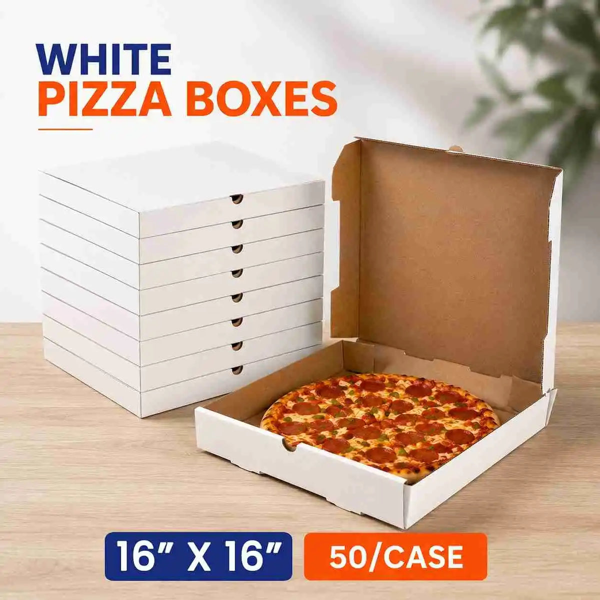 16x16 White Pizza Box