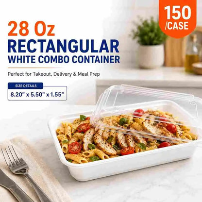 28 oz rectangle combo containers