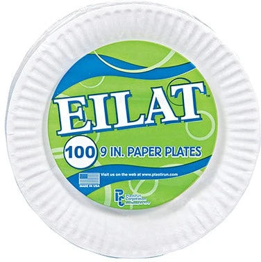 526 9in White Paper Plate Uncoated Eliat