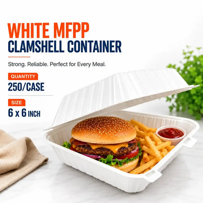 6x6 MFPP Clamshell Container