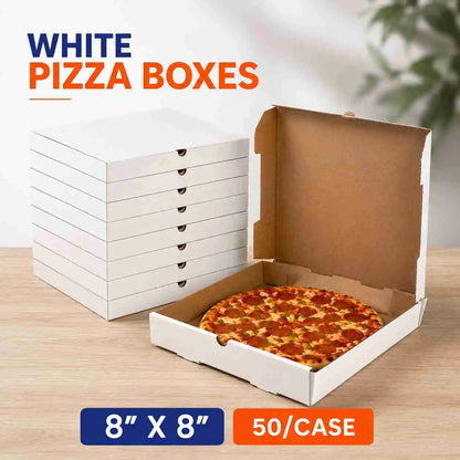 8x8 White Pizza Box
