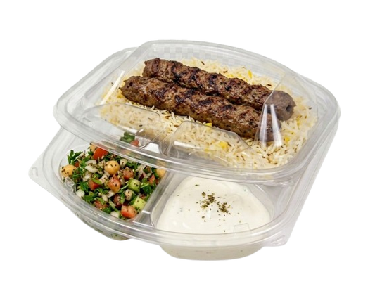 9" Clear 3-Compartment Polypropylene Takeout Container with Hinged Lid 252 per case
