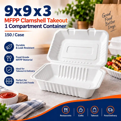 MFPP Clamshell 1 Compartment Container