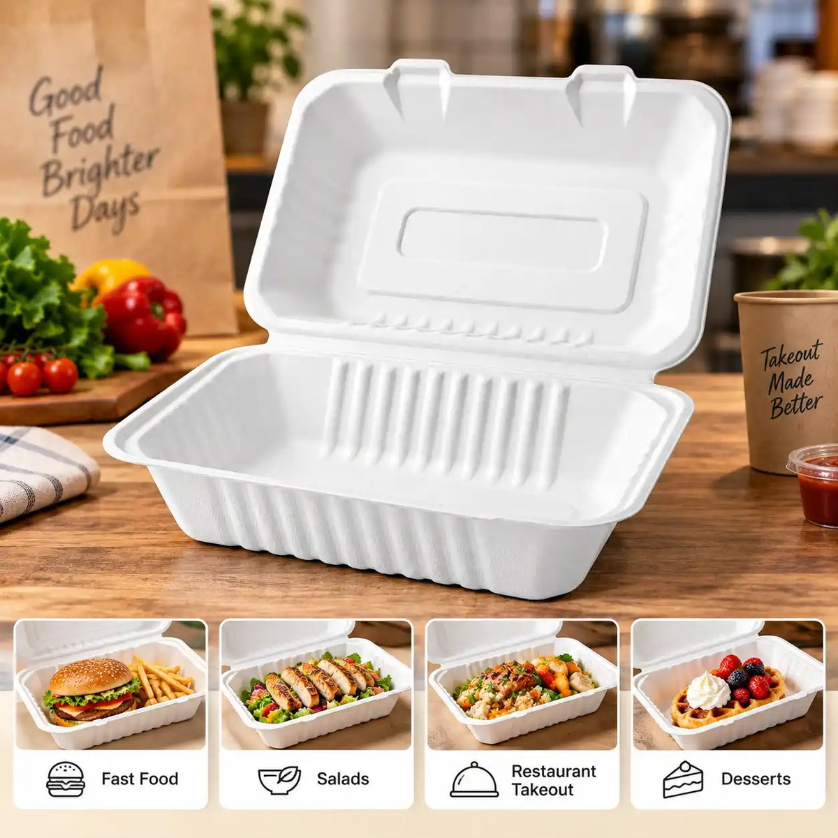 9 x 9 x 3 MFPP Clamshell Container