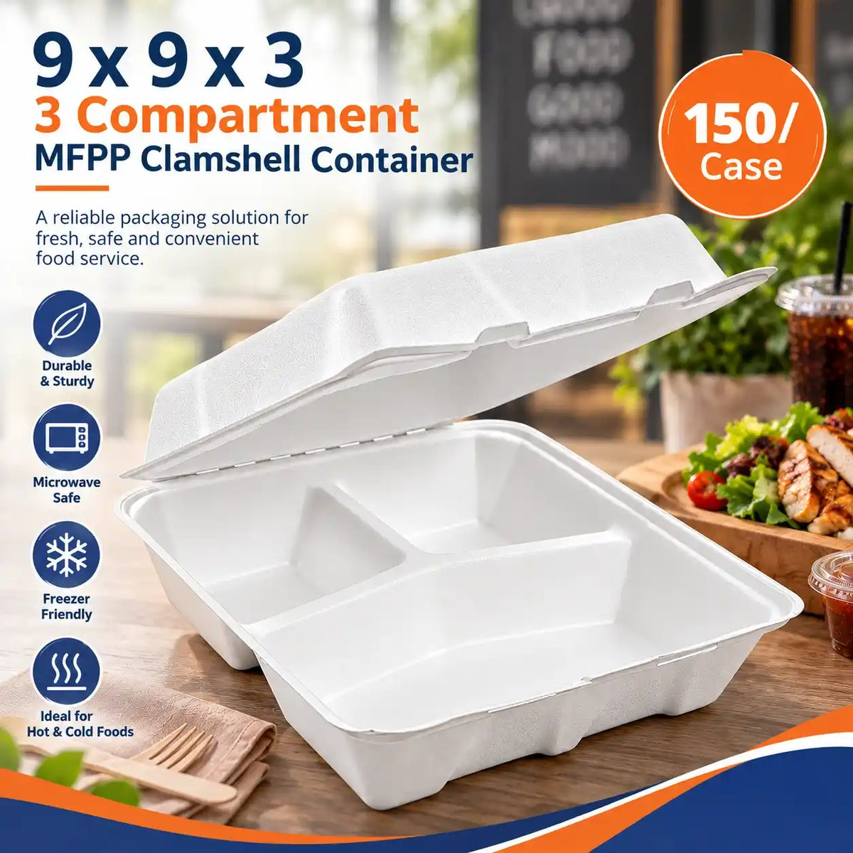 3 Compartment MFPP Clamshell