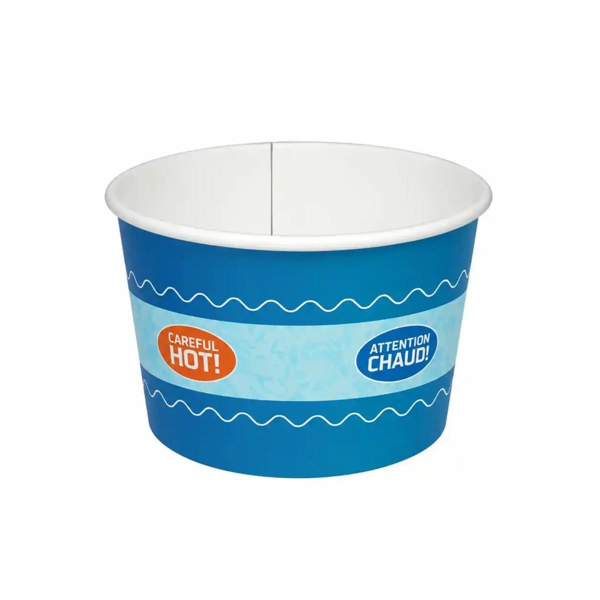 White disposable paper soup bowl