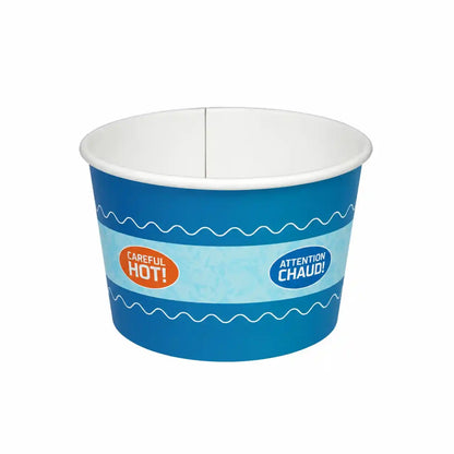 White disposable paper soup bowl