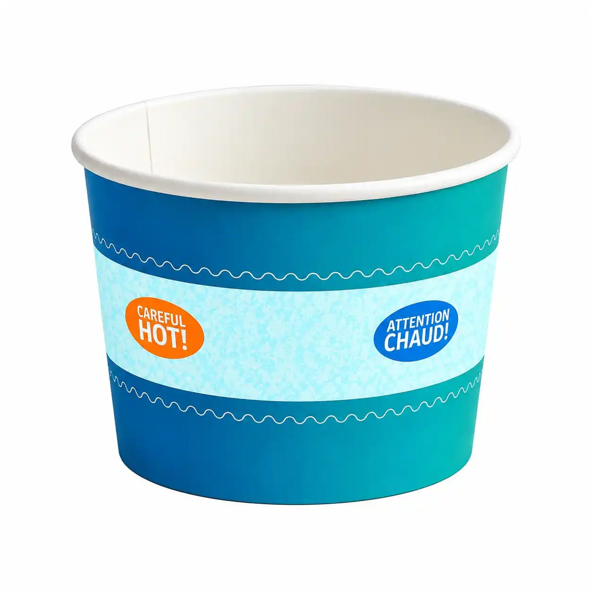 Round white paper soup bowl