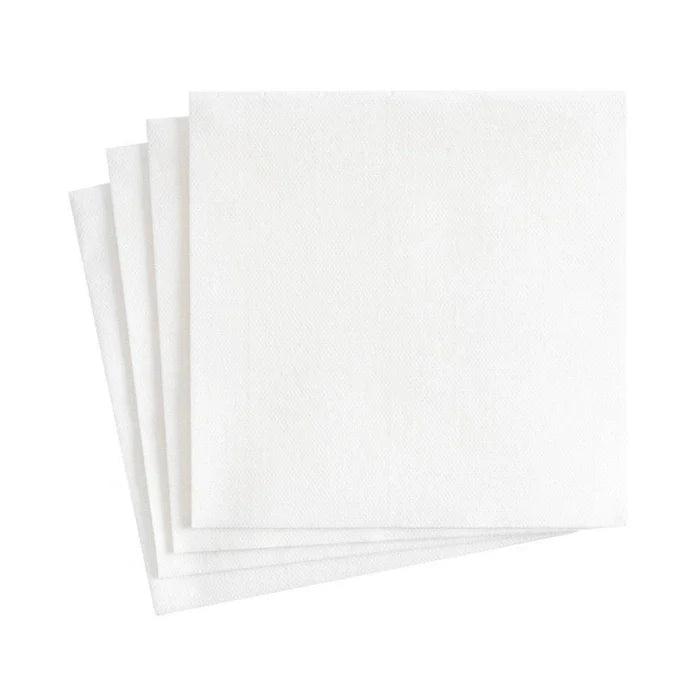 White 1 ply cocktail napkins 1/4 fold