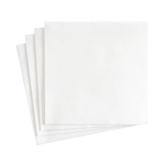 White 1 ply cocktail napkins 1/4 fold