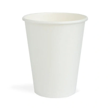 8 Oz White Paper Coffee Cups Disposable Hot Drink Cups for Tea, Coffee with Leak-Proof Design for Cafés, Restaurants & Events (1000/Case)