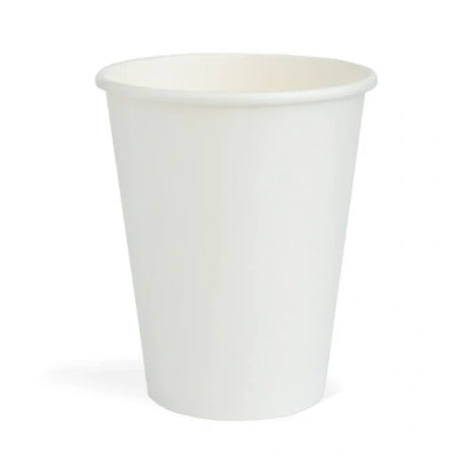 8 Oz White Paper Coffee Cups Disposable Hot Drink Cups for Tea, Coffee with Leak-Proof Design for Cafés, Restaurants & Events (1000/Case)