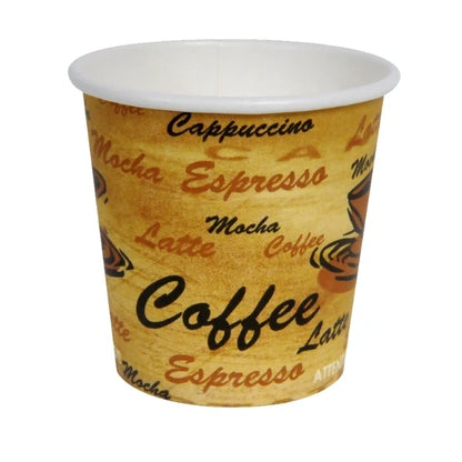 4 Oz Printed Paper Coffee Cups for Tea & Coffee with Leak-Proof Design, Mini Disposable Takeaway Cups for Cafés (1000/Case)