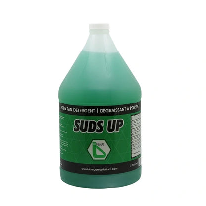 Green Liquide Soap, Dish, Pan & Pot Dish Detergent 4 x 3.78L/Case | Heavy Duty Green Dishwashing Liquid for Restaurants & Commercial Kitchens | SUDS UP