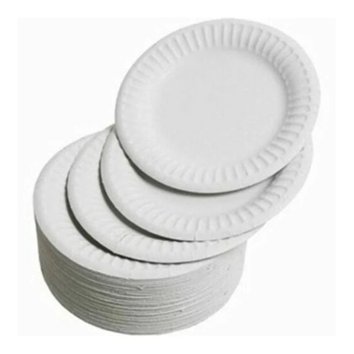 white round serving plate