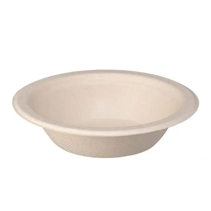 light beige bagasse round bowl
