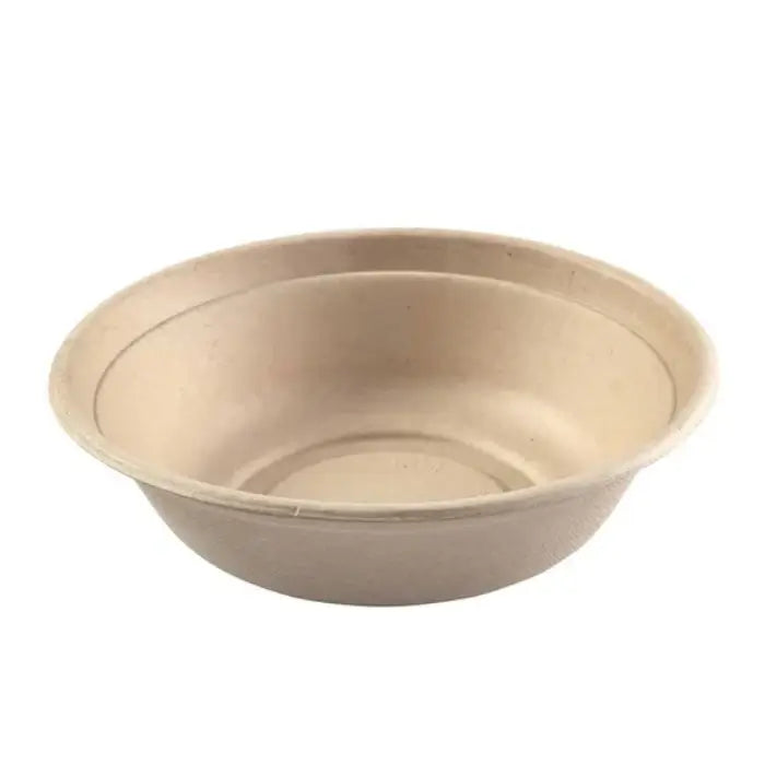 natural beige bagasse deep round bowl