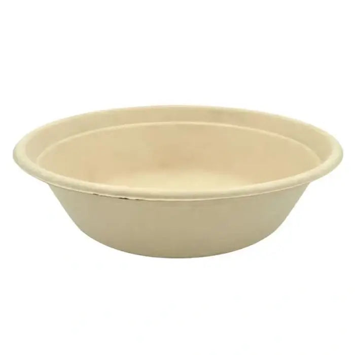 light beige bagasse round bowl