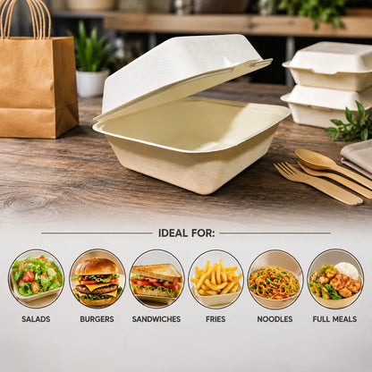 bagasse clamshell containers