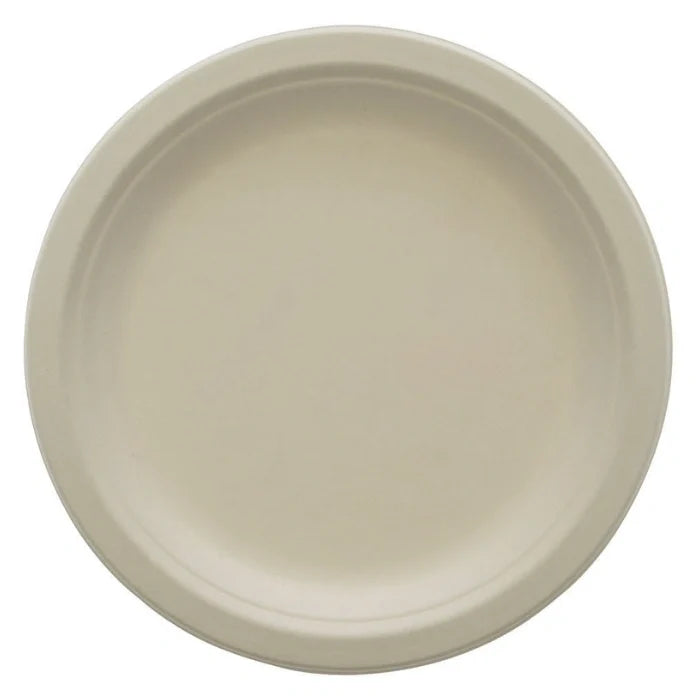 light beige bagasse round plate