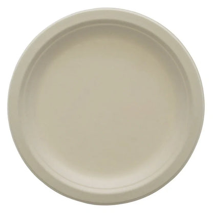 light beige bagasse round plate