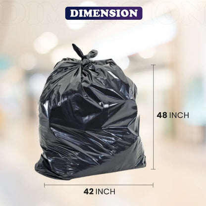42" x 48" Black Garbage Bags X-Strong Heavy Duty Trash Bags for Large Bins, Commercial Waste & Industrial Use Leak Proof (100/Case)