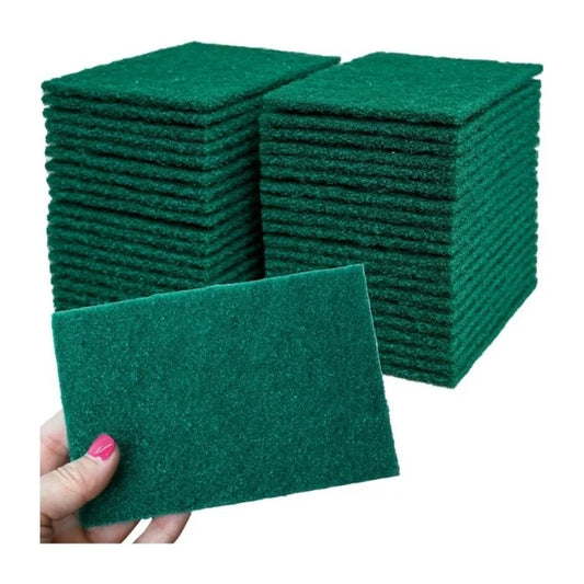 Green Washing Pad, Heavy Duty Scouring Pads for Kitchen, Utensils, Grills & Commercial Cleaning (10/Pack)