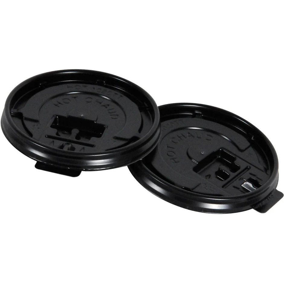 Hot Cup Flat Tear Lid Black 10-24oz