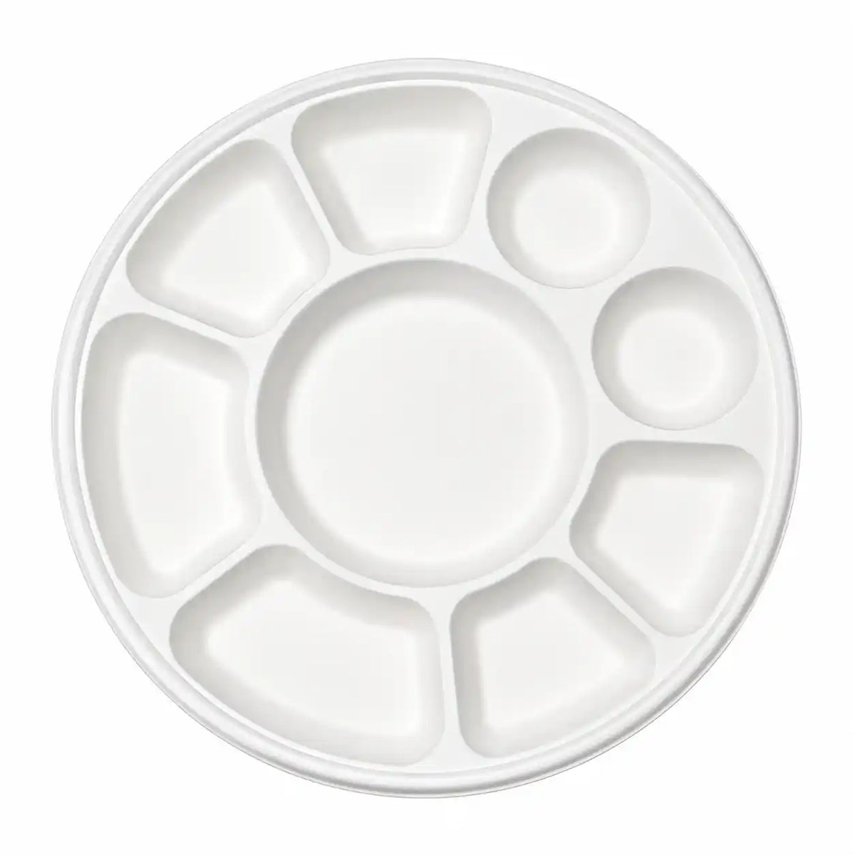plastic sectioned round thali plate