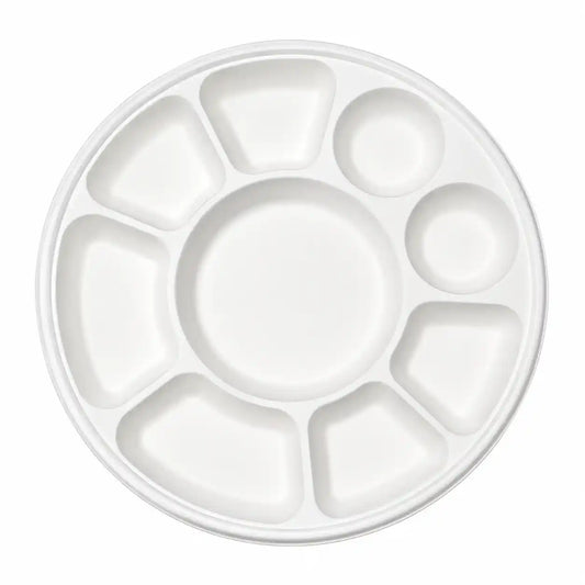 plastic sectioned round thali plate