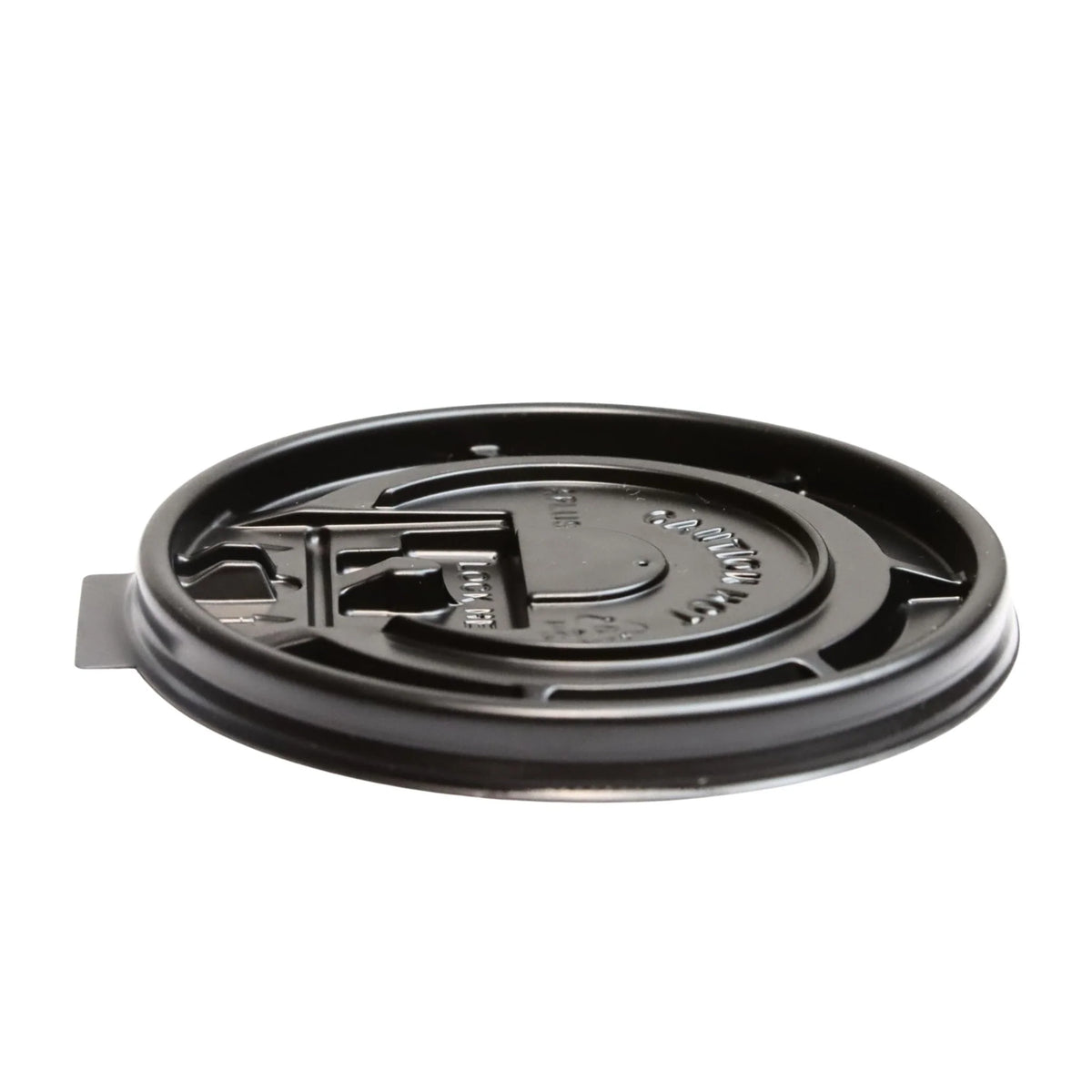 Hot Cup Flat Tear Lid Black 10-24oz