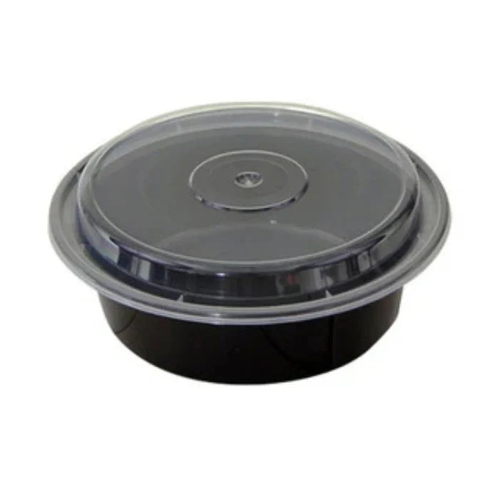 black round food storage container