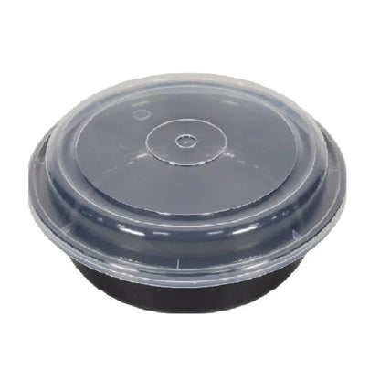 black round plastic packaging container