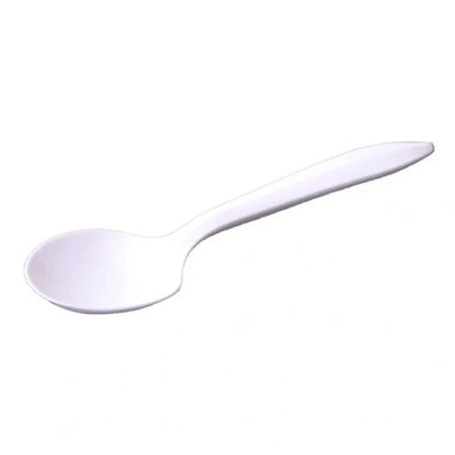 Heavy Duty White Plastic Soup Spoon