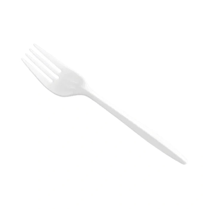 Medium Heavy White Plastic Fork