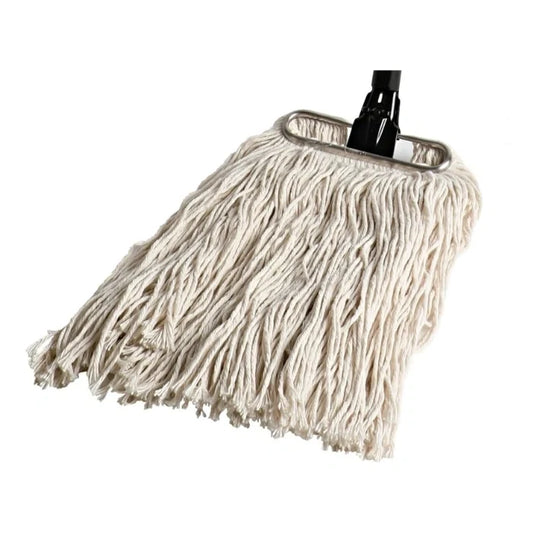 24 Oz Synthetic Cut-End White Mop Head, Heavy Duty Floor Cleaning Mop for Restaurants, Offices & Commercial Use (Each)