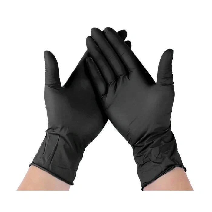 9" Black Nitrile Disposable Gloves X-LARGE Size, Powder-Free Protective Gloves for Food Handling, Cleaning & Industrial Use (100/Box)