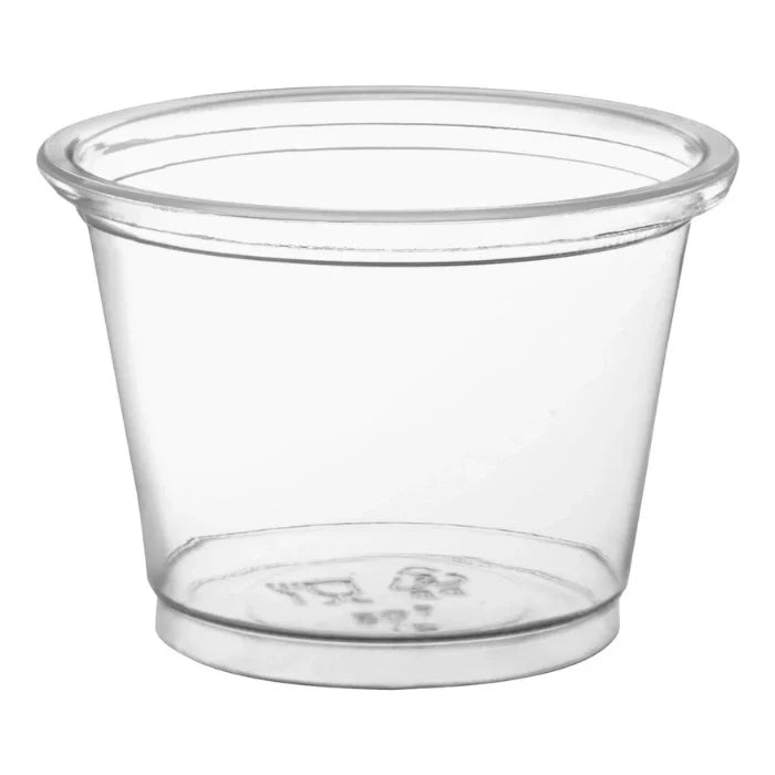 1 Oz Clear Round Plastic Portion Cups for Food Service, Chutney, Events and Takeaway (2500/Case)
