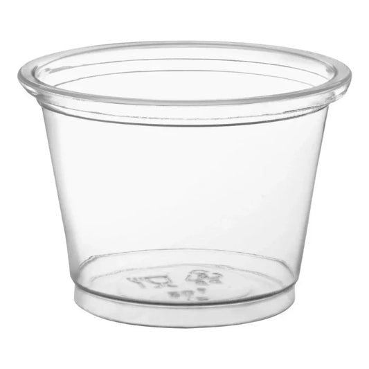 1 Oz Clear Round Plastic Portion Cups for Food Service, Chutney, Events and Takeaway (2500/Case)