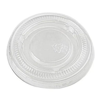 1 Oz Clear Plastic Lid for Portion Cups with Leak-Resistant Tight Seal for Disposable Round Sauce Cups (2500/Case)
