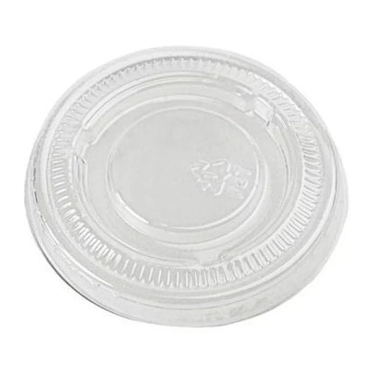 1 Oz Clear Plastic Lid for Portion Cups with Leak-Resistant Tight Seal for Disposable Round Sauce Cups (2500/Case)