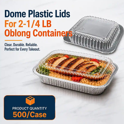 1 LB Oblong Dome Plastic Lids