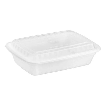 black rectangular plastic meal container
