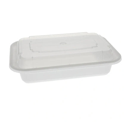 white plastic food box single compartment