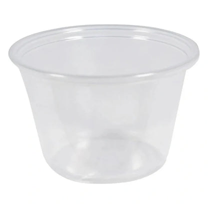 4 Oz Clear Plastic Portion Cups Round Disposable Portion Cups for Dips, Dressings & Condiments for Food Service, Events and Takeaway Use (2500/Case)
