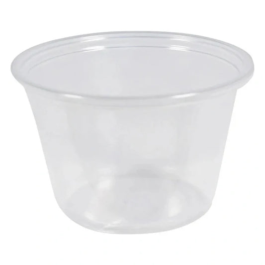 4 Oz Clear Plastic Portion Cups Round Disposable Portion Cups for Dips, Dressings & Condiments for Food Service, Events and Takeaway Use (2500/Case)