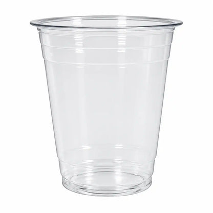 (98mm) 12 Oz Clear PET Cups for Cold Beverages, Juice, Smoothies, Slush with Crystal Clear Design for Café (1000/Case)